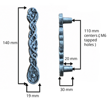 Load image into Gallery viewer, Vine Cabinet Handle – Black Oxide & Gilt Wax, 110mm Centres