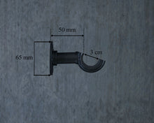 Load image into Gallery viewer, Black industrial metal curtain rail wrought iron wall mounted