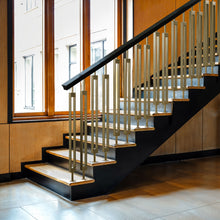 Load image into Gallery viewer, Brass Stair Spindle Gold Art Deco Wrought Iron Railing Panel Handrail Balusters