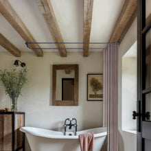 Load image into Gallery viewer, Industrial shower curtain rail wrought iron Rectangular & square ceiling mounted