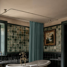 Load image into Gallery viewer, Industrial shower curtain rail copper wrought iron Rectangular & square ceiling mounted