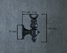 Load image into Gallery viewer, Black cast iron curtain rail wrought iron wall mounted