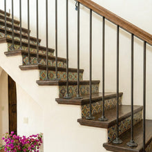 Load image into Gallery viewer, Floral Stair Spindles | Hidden "Pin Fix" Tread Mount | Hand Forged 14mm Iron | French Baroque Stair Railing | Seamless Baluster