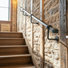 Load image into Gallery viewer, Black Wrought iron Stair handrail banister