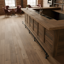 Load image into Gallery viewer, Industrial wrought iron bar foot rail Black