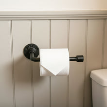 Load image into Gallery viewer, Industrial black toilet roll holder