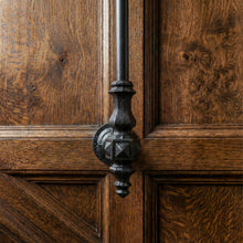 Load image into Gallery viewer, Victorian Style Iron Spindles | Satin Black Side Mount Balusters | 1100mm Tall Face Fix Railing | Classic Edwardian Stair Decor