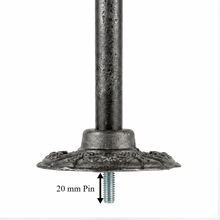 Load image into Gallery viewer, Floral Iron Stair Spindles | Hidden Fix Tread Mount | Wabi Sabi Japandi Stair Railing | Scalloped Scallop Baluster | Hand Forged