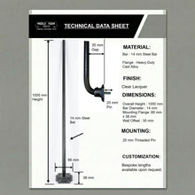 Load image into Gallery viewer, Rectangular Floral Iron Stair Spindles | Hidden "Pin Fix" Side Mount | Hand Forged 14mm Steel | Georgian Stair Railing | Gunmetal Grey