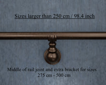 Load image into Gallery viewer, Bronze metal curtain rail wrought iron wall mounted