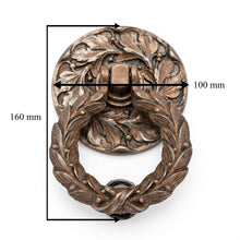 Load image into Gallery viewer, Laurel Wreath Door Knocker – Aged Bronze Finish
