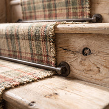 Load image into Gallery viewer, Textured Round Stair Rods, decorative bracket and bar detail
