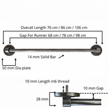 Load image into Gallery viewer, Pebbled Round Stair Rods, decorative bracket and bar detail