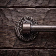 Load image into Gallery viewer, Pebbled Round Stair Rods, decorative bracket and bar detail
