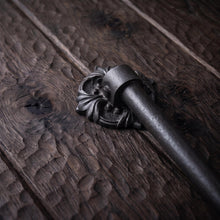 Load image into Gallery viewer, Floral Round Rosette Stair Rods, decorative bracket and bar detail