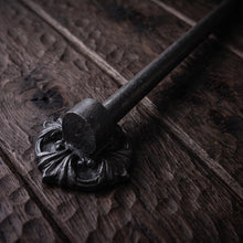 Load image into Gallery viewer, Floral Round Rosette Stair Rods, close-up of the decorative bracket and bar