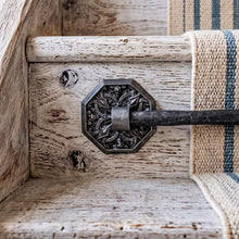 Load image into Gallery viewer, Gothic Botanical Stair Rods with Octagonal Plates, close-up of the decorative bracket and bar