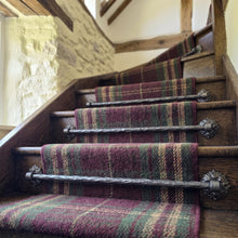 Load image into Gallery viewer, Sculpted Floral Stair Rods with Faceted Bar, decorative bracket and bar detail