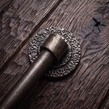 Load image into Gallery viewer, Pebbled Round Stair Rods, decorative bracket and bar detail