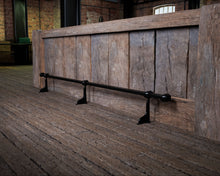 Load image into Gallery viewer, Industrial Foot Rail Black Wrought Iron Home Bar Foot Rail Kitchen Island Foot Rest Custom Foot Railing Metal Steel Cast Iron Bar Décor
