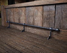 Load image into Gallery viewer, Industrial Foot Rail Wrought Iron Home Bar Foot Rail Kitchen Island Foot Rest Custom Foot Railing Metal Steel Cast Iron Bar Décor Steampunk