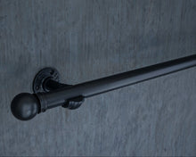 Load image into Gallery viewer, Black industrial metal curtain rail wrought iron wall mounted