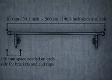 Load image into Gallery viewer, Black vintage metal curtain rail wrought iron wall mounted