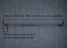 Load image into Gallery viewer, Black curtain rail wrought iron wall mounted