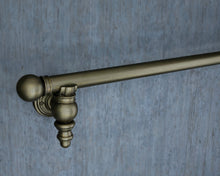 Load image into Gallery viewer, Aged brass Metal art deco curtain rail wall mounted