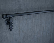 Load image into Gallery viewer, Black vintage metal curtain rail wrought iron wall mounted