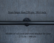 Load image into Gallery viewer, Black industrial metal curtain rail wrought iron wall mounted