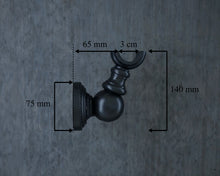 Load image into Gallery viewer, Black ornate metal curtain rail wrought iron wall mounted