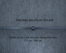 Load image into Gallery viewer, Black curtain rail wrought iron wall mounted