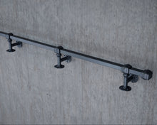 Load image into Gallery viewer, Industrial Black wrought iron bar foot rail Black