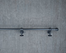Load image into Gallery viewer, Industrial Black wrought iron bar foot rail Black