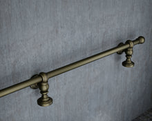 Load image into Gallery viewer, Ornate foot rail aged brass home bar foot rail