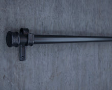 Load image into Gallery viewer, Black hand forged metal curtain rail wrought iron wall mounted