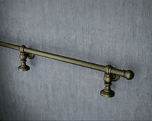 Load image into Gallery viewer, Ornate foot rail aged brass home bar foot rail