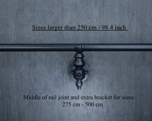 Load image into Gallery viewer, Black cast iron curtain rail wrought iron wall mounted