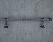 Load image into Gallery viewer, Industrial wrought iron bar foot rail Black
