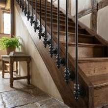 Load image into Gallery viewer, Black Cast iron stair spindles railing Balusters Wrought Iron