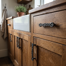Load image into Gallery viewer, Vine Cabinet Handle – Black Oxide & Gilt Wax, 110mm Centres