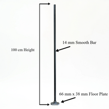 Load image into Gallery viewer, Rectangular Floral Iron Stair Spindles | Hidden "Pin Fix" Tread Mount | Hand Forged 14mm Steel | Georgian Stair Railing | Gunmetal Grey