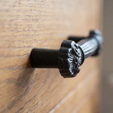 Load image into Gallery viewer, Black Victorian Cabinet Handle – Fluted Design, 110mm Centres
