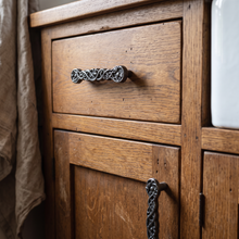 Load image into Gallery viewer, Vine Cabinet Handle – Black Oxide & Gilt Wax, 110mm Centres