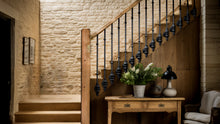 Load image into Gallery viewer, Black ornate metal stair spindles railing Balusters Wrought Iron