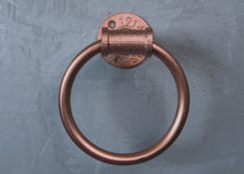 Load image into Gallery viewer, Towel ring, towel rail industrial black finish.