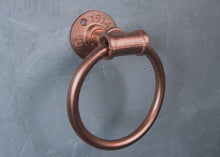 Load image into Gallery viewer, Towel ring, towel rail industrial black finish.