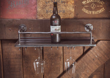 Load image into Gallery viewer, Wall Mounted Steel Wine Rack with Glass Holders