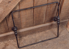 Load image into Gallery viewer, Industrial shower curtain rail black wrought iron Rectangular & square ceiling mounted